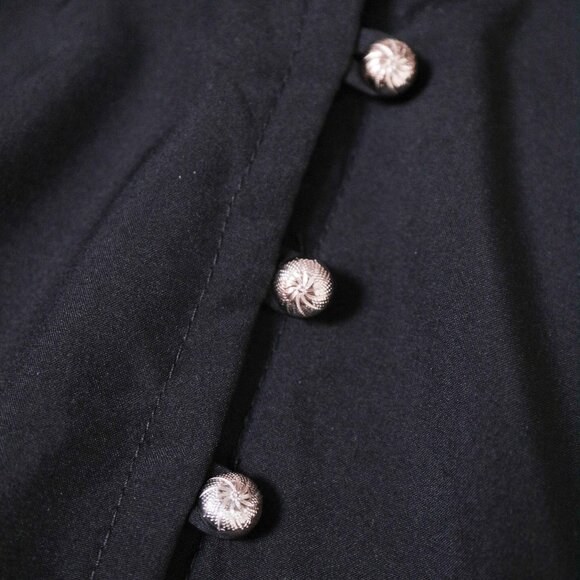Black Tie Front Button Down Blouse 🐈⬛ MIRAGE - Picture 3 of 5